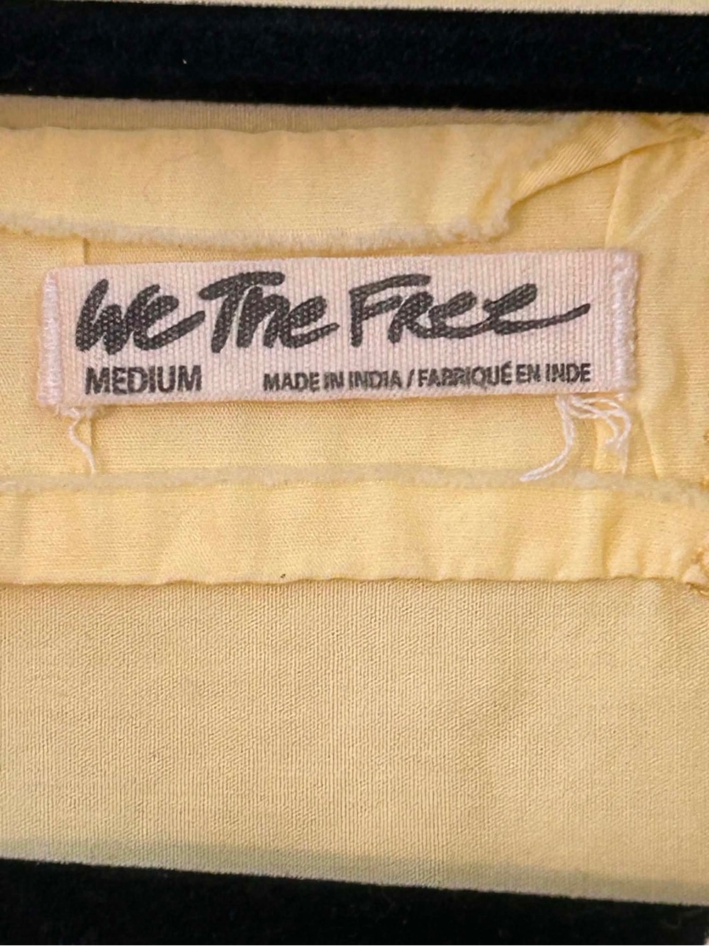 We The Free The Frayed Hem Lightweight Button-Up Shirt Yellow Oversized Medium - Picture 2 of 8